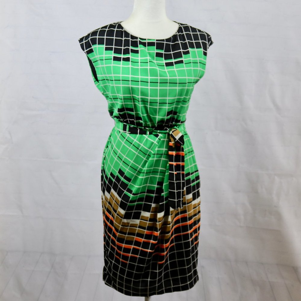 Coconinno Eva Franco Cena Dress 80s Block Green S